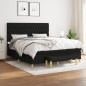 vidaXL Giroletto a Molle con Materasso Nero 180x200 cm in Tessuto