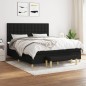 vidaXL Giroletto a Molle con Materasso Nero 180x200 cm in Tessuto