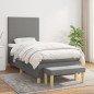 vidaXL Giroletto a Molle con Materasso Grigio Scuro 90x190 cm Tessuto