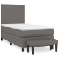 vidaXL Giroletto a Molle con Materasso Grigio 100x200 cm in Similpelle