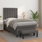 vidaXL Giroletto a Molle con Materasso Grgio 90x200 cm in Similpelle