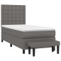 vidaXL Giroletto a Molle con Materasso Grgio 90x200 cm in Similpelle