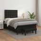 vidaXL Giroletto a Molle con Materasso Nero 120x200 cm in Similpelle