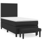 vidaXL Giroletto a Molle con Materasso Nero 100x200 cm in Similpelle