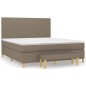 vidaXL Giroletto a Molle con Materasso Tortora 180x200 cm in Tessuto