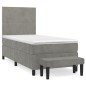 vidaXL Giroletto a Molle con Materasso Grigio Chiaro 80x200 cm Velluto