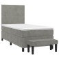 vidaXL Giroletto a Molle con Materasso Grigio Chiaro 80x200 cm Velluto