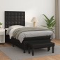 vidaXL Giroletto a Molle con Materasso Nero 90x190 cm in Similpelle