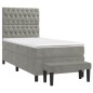 Giroletto a Molle con Materasso Grigio Chiaro 80x200 cm Velluto