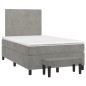 vidaXL Giroletto a Molle con Materasso Grigio Chiaro 120x200cm Velluto