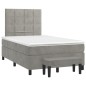 vidaXL Giroletto a Molle con Materasso Grigio Chiaro 120x200cm Velluto