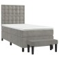 vidaXL Giroletto a Molle con Materasso Grigio Chiaro 90x200 cm Velluto