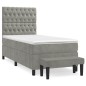 vidaXL Giroletto a Molle con Materasso Grigio Chiaro 90x190 cm Velluto