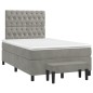 vidaXL Giroletto a Molle con Materasso Grigio Chiaro 120x200cm Velluto