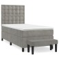 vidaXL Giroletto a Molle con Materasso Grigio Chiaro 80x200 cm Velluto