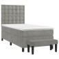 vidaXL Giroletto a Molle con Materasso Grigio Chiaro 80x200 cm Velluto