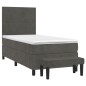 vidaXL Giroletto a Molle con Materasso Grigio Scuro 90x190 cm Velluto