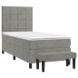 vidaXL Giroletto a Molle con Materasso Grigio Chiaro 90x190 cm Velluto