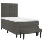 vidaXL Giroletto a Molle con Materasso Grigio Scuro 100x200 cm Velluto