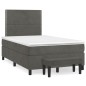 Giroletto a Molle con Materasso Grigio Scuro 120x200 cm Velluto