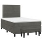Giroletto a Molle con Materasso Grigio Scuro 120x200 cm Velluto