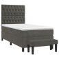Giroletto a Molle con Materasso Grigio Scuro 100x200 cm Velluto