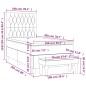 Giroletto a Molle con Materasso Grigio Scuro 100x200 cm Velluto