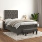 vidaXL Giroletto a Molle con Materasso Grigio Scuro 120x200 cm Velluto