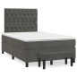 vidaXL Giroletto a Molle con Materasso Grigio Scuro 120x200 cm Velluto