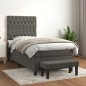 vidaXL Giroletto a Molle con Materasso Grigio Scuro 90x200 cm Velluto