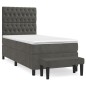 vidaXL Giroletto a Molle con Materasso Grigio Scuro 90x200 cm Velluto
