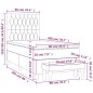 vidaXL Giroletto a Molle con Materasso Grigio Scuro 90x200 cm Velluto