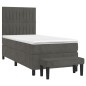 vidaXL Giroletto a Molle con Materasso Grigio Scuro 90x190 cm Velluto