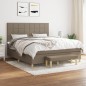 Giroletto a Molle con Materasso Tortora 180x200 cm in Tessuto