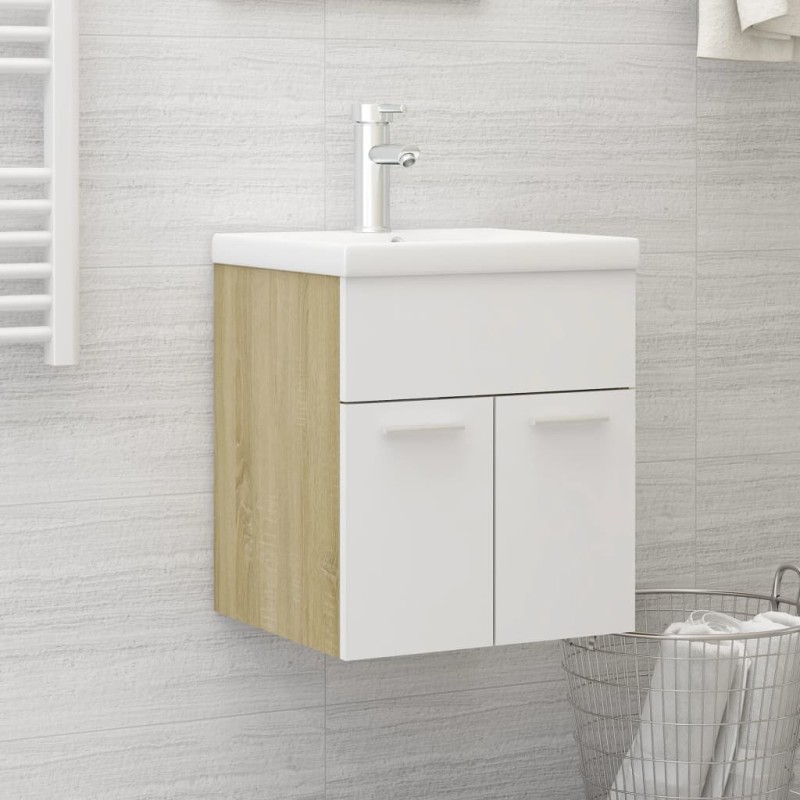 Mobile Sottolavabo Bianco Rovere Sonoma 41x38,5x46cm Truciolato