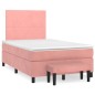 vidaXL Giroletto a Molle con Materasso Rosa 120x200 cm in Velluto