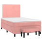 vidaXL Giroletto a Molle con Materasso Rosa 120x200 cm in Velluto