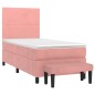 vidaXL Giroletto a Molle con Materasso Rosa 90x190 cm in Velluto