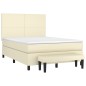 Giroletto a Molle con Materasso Crema 140x200 cm in Similpelle