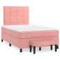 vidaXL Giroletto a Molle con Materasso Rosa 120x200 cm in Velluto