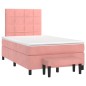 vidaXL Giroletto a Molle con Materasso Rosa 120x200 cm in Velluto