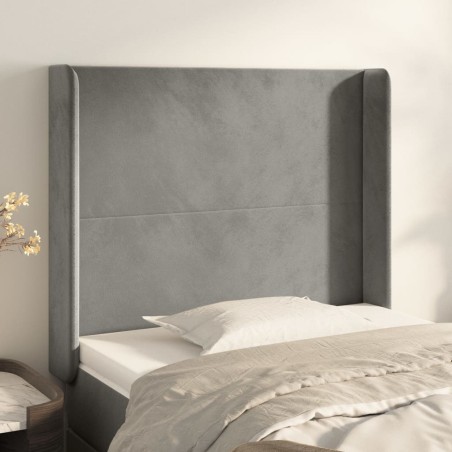 vidaXL Testiera ad Orecchio Grigio Chiaro 83x16x118/128 cm in Velluto