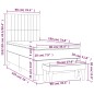 Giroletto a Molle con Materasso Rosa 90x190 cm in Velluto
