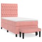 Giroletto a Molle con Materasso Rosa 80x200 cm in Velluto