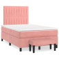 Giroletto a Molle con Materasso Rosa 120x200 cm in Velluto