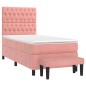 vidaXL Giroletto a Molle con Materasso Rosa 90x190 cm in Velluto