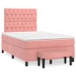 vidaXL Giroletto a Molle con Materasso Rosa 120x200 cm in Velluto