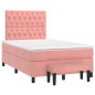 vidaXL Giroletto a Molle con Materasso Rosa 120x200 cm in Velluto
