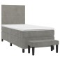 vidaXL Giroletto a Molle con Materasso Grigio Chiaro 100x200cm Velluto