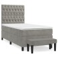 vidaXL Giroletto a Molle con Materasso Grigio Chiaro 100x200cm Velluto